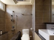 實木簡中式風格80平米一居室衛生間浴室柜裝修效果圖