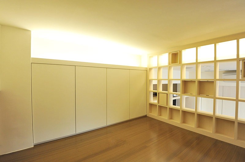 溫馨日式風(fēng)格60平米loft隔斷柜裝修效果圖