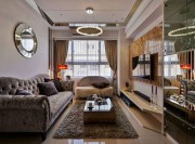 亮麗歐式風格60平米公寓客廳吊頂裝修效果圖