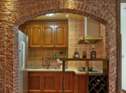 圣誕美式風110平米三居室廚房櫥柜裝修效果圖