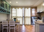 藍白地中海風(fēng)格100平米復(fù)式廚房裝修效果圖