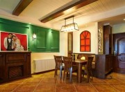 圣誕美式風110平米三居室客廳背景墻裝修效果圖