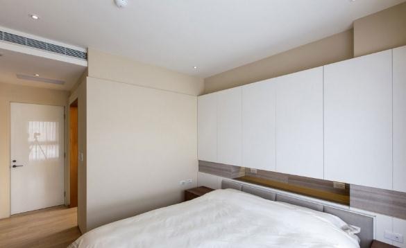 穩重大氣日式風格110平米公寓臥室背景墻裝修效果圖