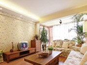 碎花田園風(fēng)格公寓客廳裝修效果圖 碎花田園風(fēng)格公寓客廳裝修效果圖