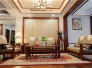 古雅幽深中式風(fēng)格90平米復(fù)式loft客廳背景墻裝修效果圖 古雅幽深中式風(fēng)格90平米復(fù)式loft客廳背景墻裝修效果圖