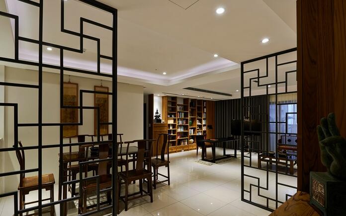 古韻悠長中式風(fēng)格80平米二居室餐廳吊頂裝修效果圖