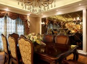 實木經(jīng)典新古典風格100平米二居室餐廳吊頂裝修效果圖