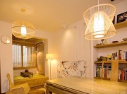 混搭實木中式風(fēng)格80平米一居室餐廳吊頂裝修效果圖