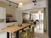 色彩斑斕現代簡約風格90平米三居室餐廳吊頂裝修效果圖