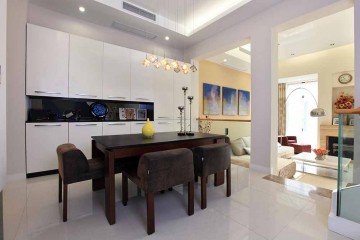 藝術個性現代簡約風格220平米別墅餐廳吊頂裝修效果圖