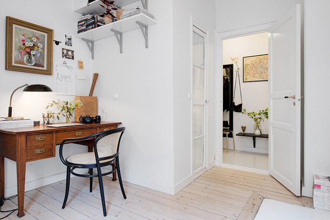 鄉(xiāng)村歐式風格60平米一居室書房背景墻裝修效果圖