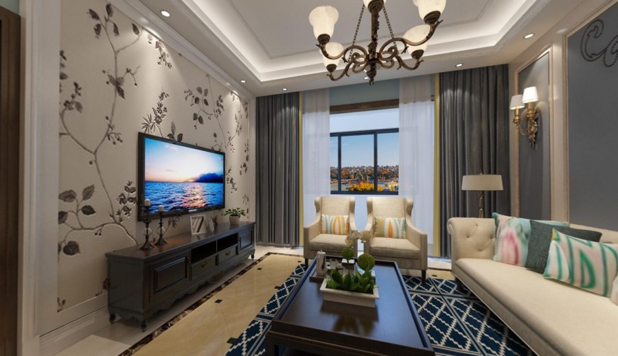 柔和簡約美式130平二居室裝修效果圖 柔和簡約美式130平二居室裝修效果圖