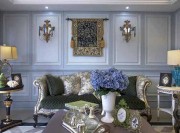 典雅溫馨歐式風格120平米三居室客廳背景墻裝修效果圖