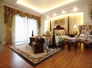 溫馨舒適田園風格110平米三居室臥室背景墻裝修效果圖