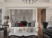 浪漫奢華新古典風(fēng)格180平米別墅客廳背景墻裝修效果圖