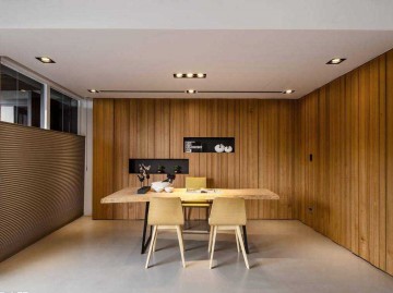 自然生動現代簡約120平米復式loft餐廳背景墻裝修效果圖