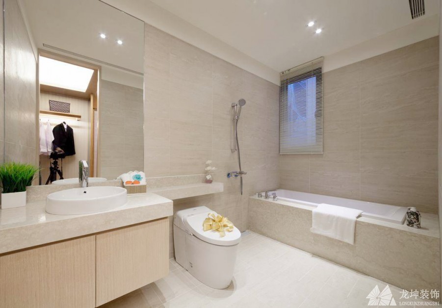 簡易休閑日式風格90平米二居室衛生間浴室柜裝修效果圖