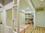 舒適清爽田園風(fēng)格120平米三居室兒童房背景墻裝修效果圖