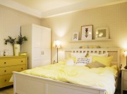 精致清爽北歐風格130平米四居室臥室背景墻裝修效果圖