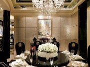 華麗典雅歐式風格120平米三居室餐廳背景墻裝修效果圖