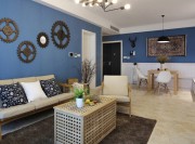 現代個性歐式風格100平米二居室客廳背景墻裝修效果圖