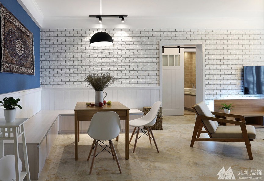 現代個性歐式風格100平米二居室餐廳吊頂裝修效果圖