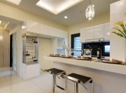 現代質感歐式100平米二居室餐廳吧臺裝修效果圖