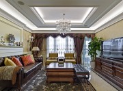 現代經典歐式120平米三居室客廳裝修效果圖