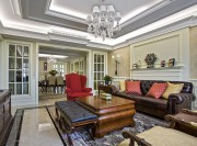 現代經典歐式120平米三居室客廳吊頂裝修效果圖