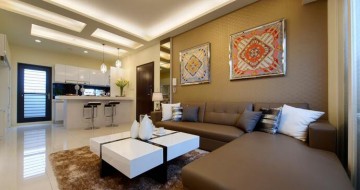 現代質感歐式100平米二居室裝修效果圖