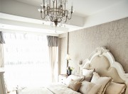 唯美時尚歐式風格80平米二居室臥室吊頂裝修效果圖