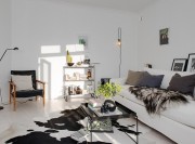 寬敞時(shí)尚北歐風(fēng)格80平米二居室客廳背景墻裝修效果圖