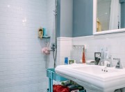 藍色清爽北歐風格90平米二居室衛(wèi)生間浴室柜裝修效果圖