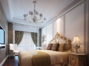 奢華時尚歐式風格130平米三居室臥室背景墻裝修效果圖