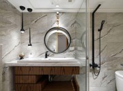 溫暖明亮歐式風格120平米三居室衛生間浴室柜裝修效果圖