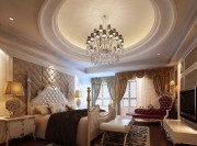 奢華時尚歐式風格130平米三居室臥室吊頂裝修效果圖