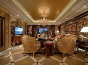 金碧輝煌歐式風格140平米三居室客廳吊頂裝修效果圖