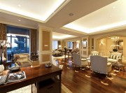 米色現(xiàn)代歐式風格140平米四居室書房吊頂裝修效果圖