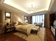 米色現(xiàn)代歐式風格140平米四居室臥室吊頂裝修效果圖