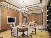 精致優(yōu)雅歐式風格130平米三居室餐廳吊頂裝修效果圖