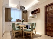 溫馨淡雅歐式風格110平米三居室餐廳吊頂裝修效果圖