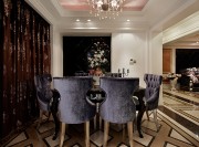 高雅華麗歐式風格120平米三居室餐廳吊頂裝修效果圖