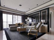 大方優(yōu)雅新古典風格120平米三居室客廳吊頂裝修效果圖