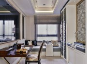 大方優(yōu)雅新古典風格120平米三居室書房吊頂裝修效果圖