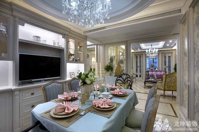 優雅華麗歐式風格130平米四居室裝修效果圖