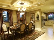 高貴華麗歐式風格220平米別墅餐廳吊頂裝修效果圖