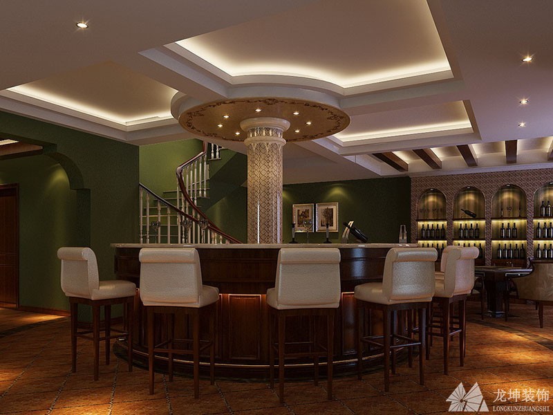 歐式大氣華麗300平米別墅餐廳吊頂裝修效果圖