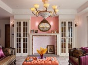歐式鄉村休閑280平米別墅客廳背景墻裝修效果圖