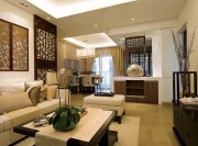 時尚現代中式風格90平米二居室客廳裝修效果圖