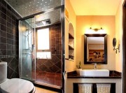 質樸混搭中式風格90平米二居室衛生間浴室柜裝修效果圖